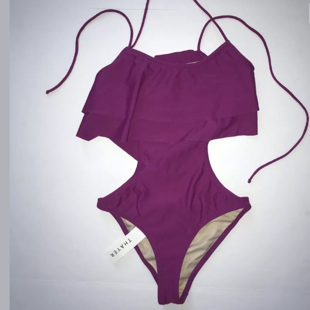 Thayer Pink One Piece Monokini Swimsuit Ruffle